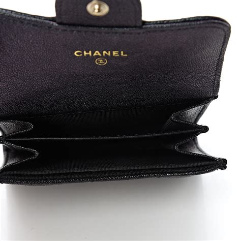 chanel black iridescent caviar cards|CHANEL Iridescent Caviar Quilted Card Holder Black.